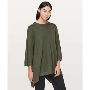 Lululemon Divinity Scarf Poncho Wrap In Camo Green Women’s One Size